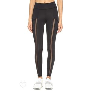 MICHI Borderline Black Mesh Stripe Leggings S